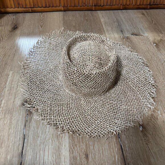 Lack of Color Tan Sunnydip Fray Boater Hat size medium - Picture 4 of 6